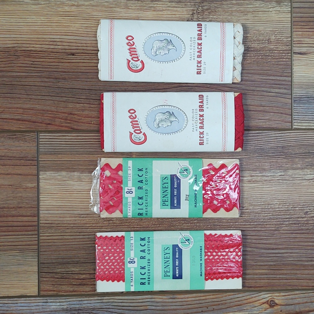 Vintage JC Penney's & Cameo Rick Rack Braid / Sewing